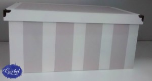 caja lunares y franjas dos colores